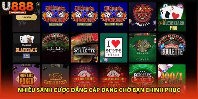 Nhiều sảnh cược đẳng cấp đang chờ bạn chinh phục